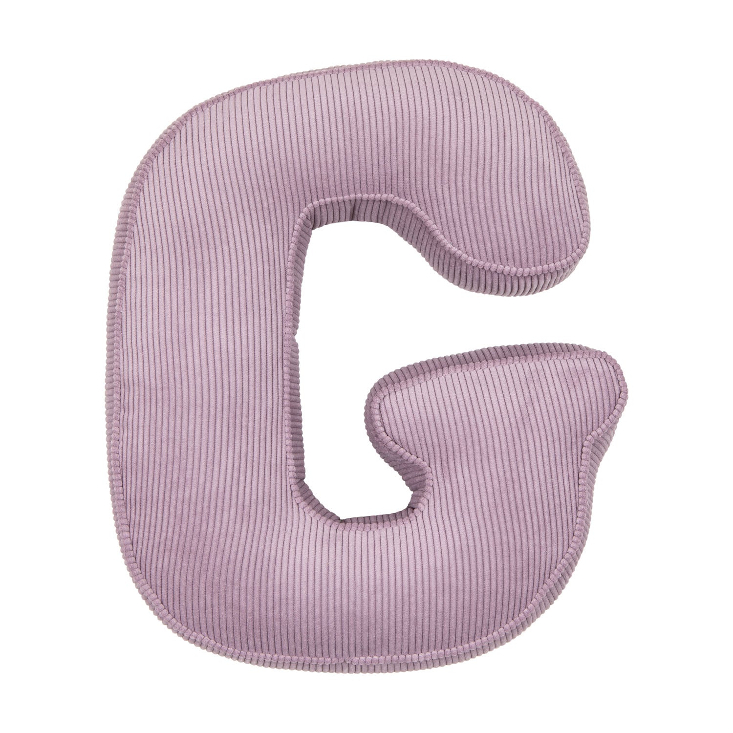 Corduroy Letter Cushion G by Bettys Home in lavender 
