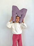 little girl with corduroy letter cushion M by bettys home