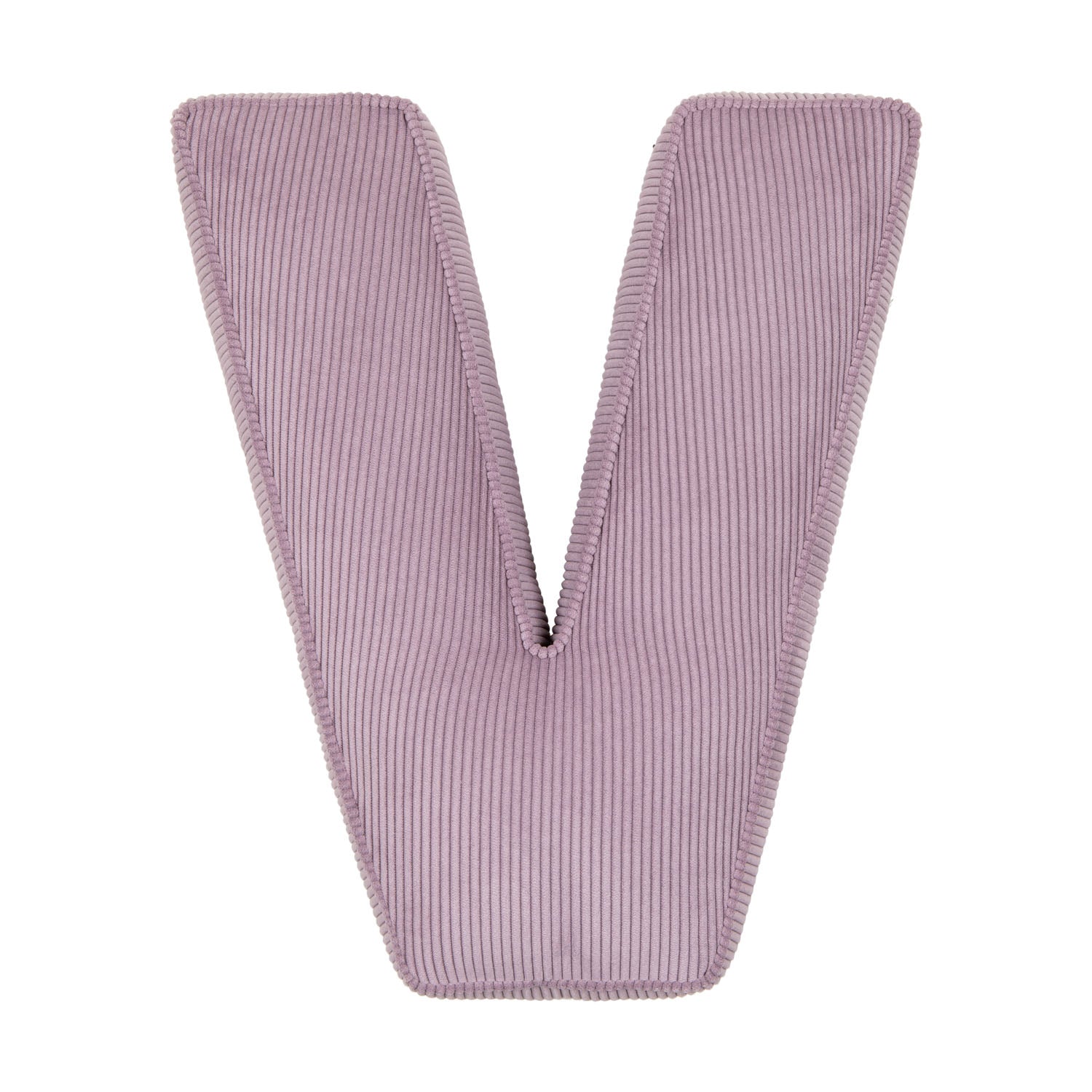 Corduroy Letter Cushion V by Bettys Home in lavender 