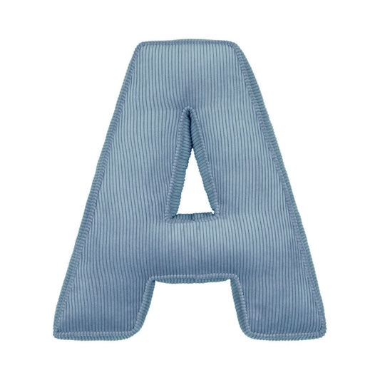 Corduroy Letter Cushion A by Bettys Home in blue 