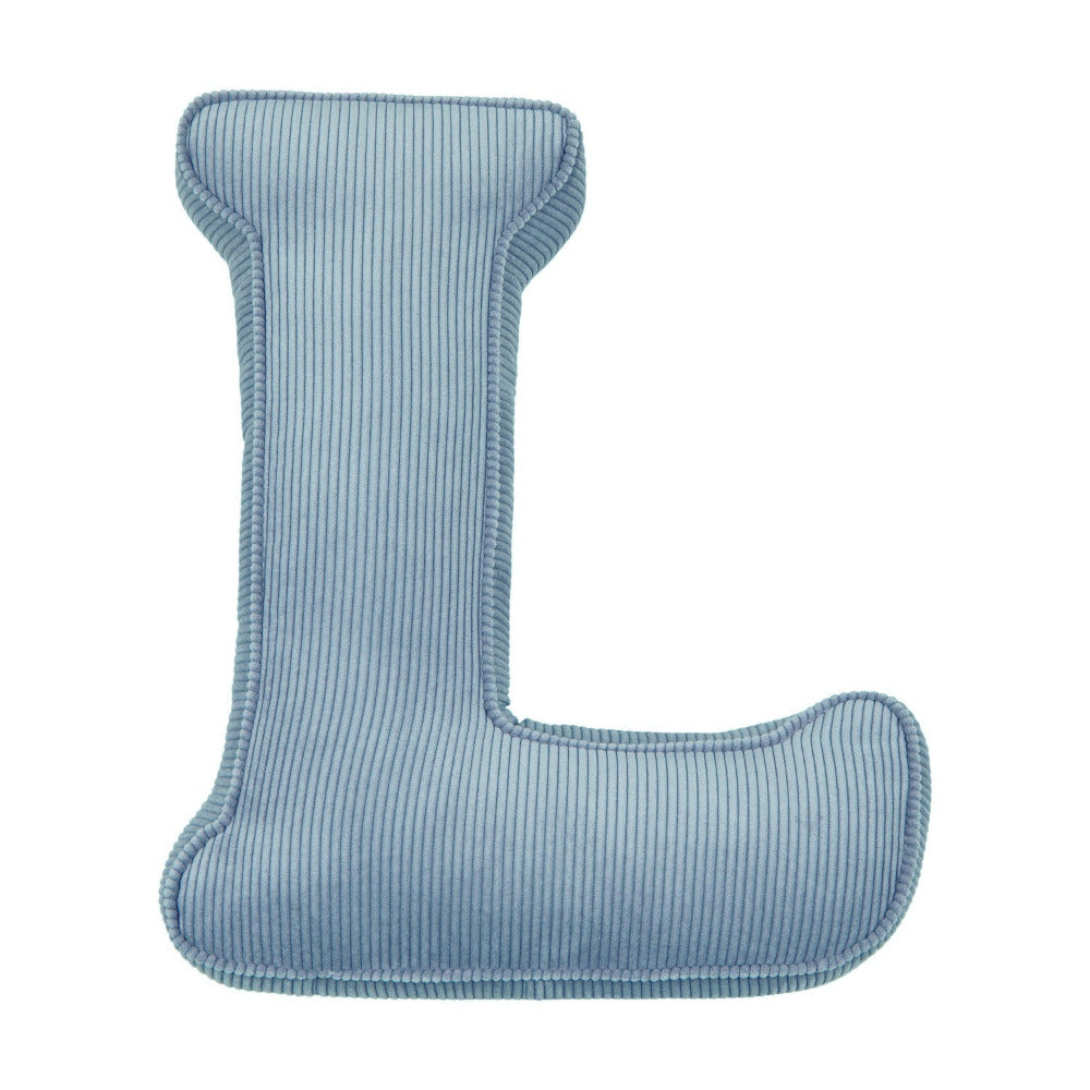 Corduroy Letter Cushion L by Bettys Home in blue 