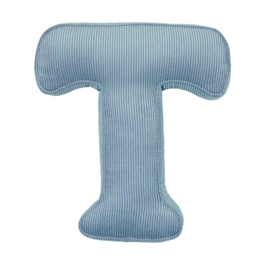 Corduroy Letter Cushion T by Bettys Home in blue 
