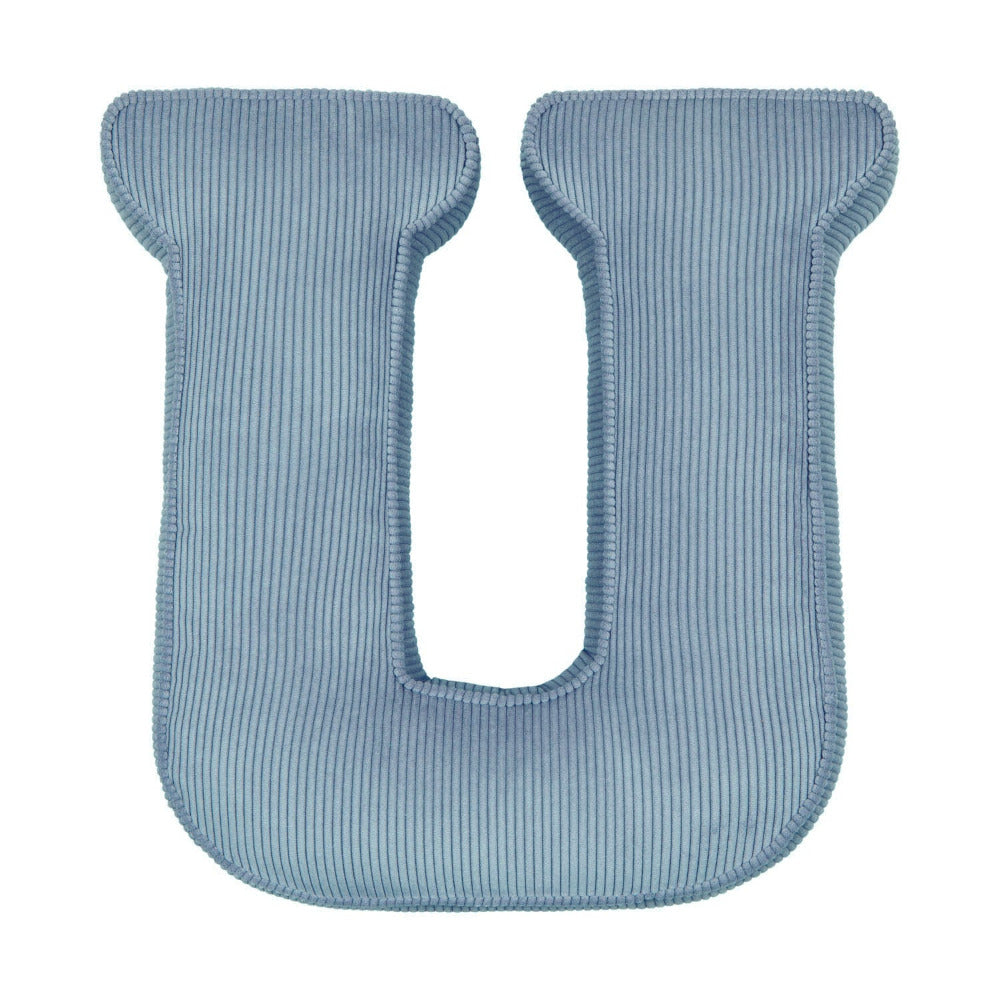 Corduroy Letter Cushion U by Bettys Home in blue 