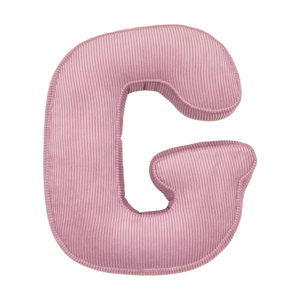Corduroy Letter Cushion G by Bettys Home in pink 