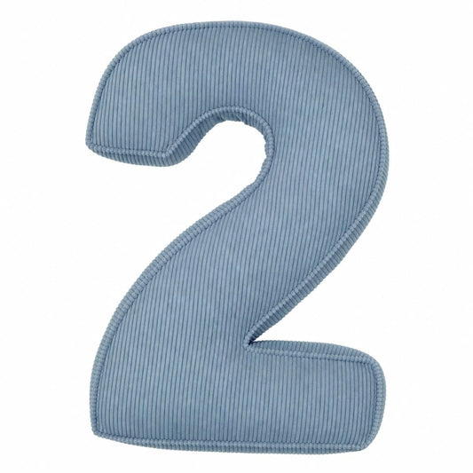 Cuscino cifra in velluto a coste 2 | Cuscino numero 2