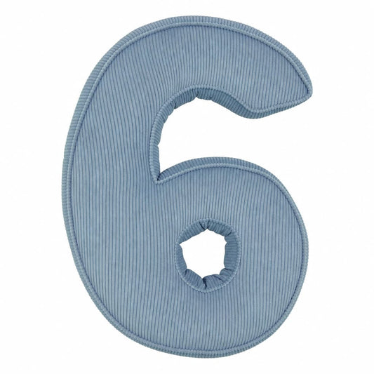 Cuscino cifra in velluto a coste 6 | Cuscino numero 6