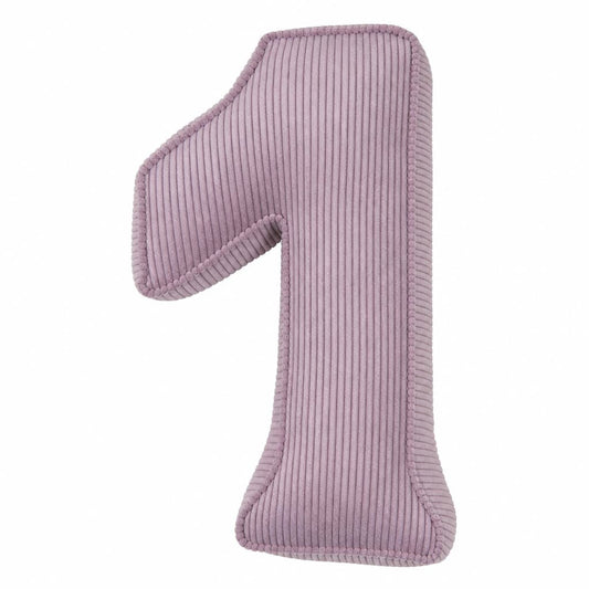 Cuscino cifra in velluto a coste 1 | Cuscino numero 1