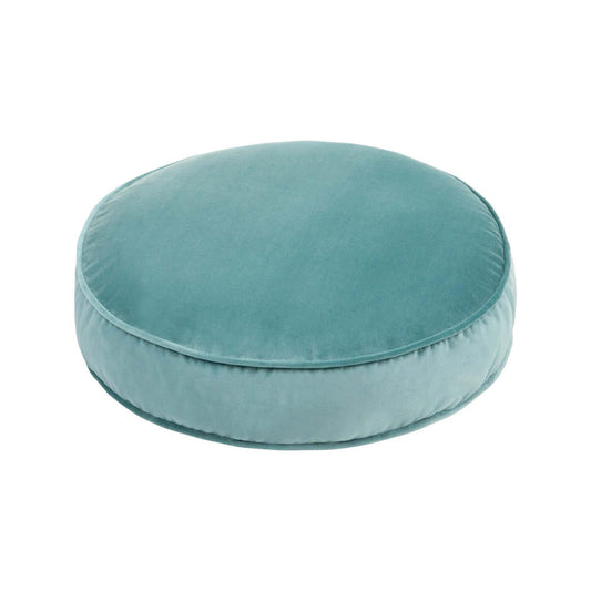 Small Velvet Pouf Mint front 
